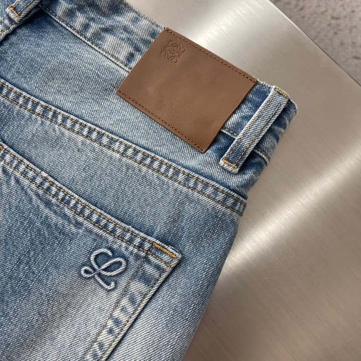 Loewe Washed Straight-Leg Denim Jeans – 2026 in Washed Blue