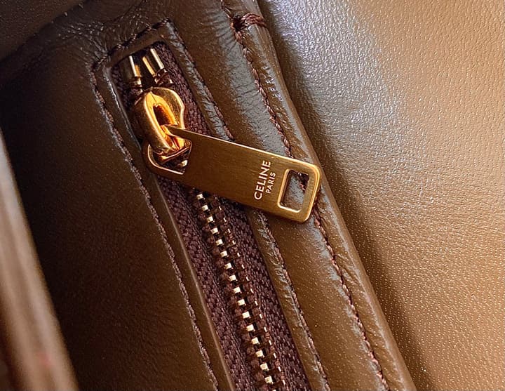 Celine Triomphe Box Calfskin Bag in Burnt Orange
