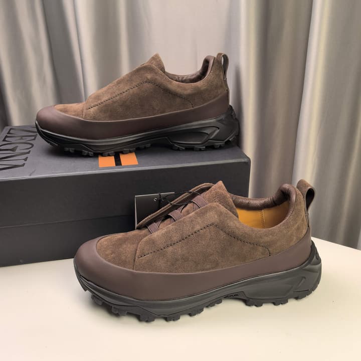 Ermenegildo Zegna Triple Stitch™ Monte Luxury Casual Shoes in Black Leather
