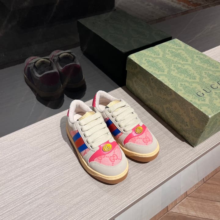 Gucci Rhyton Distressed Sneakers – Kids Collection – 2023SS in Navy Blue Toe