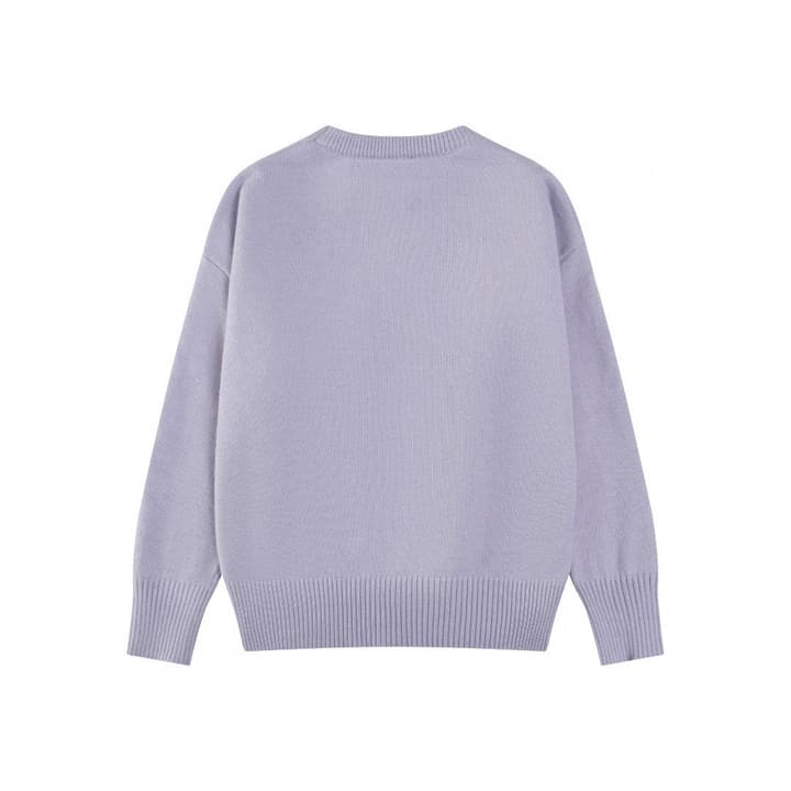 AMI Paris Classic Jacquard Heart Crewneck Sweater – 2025SS in Dusty Rose Pink