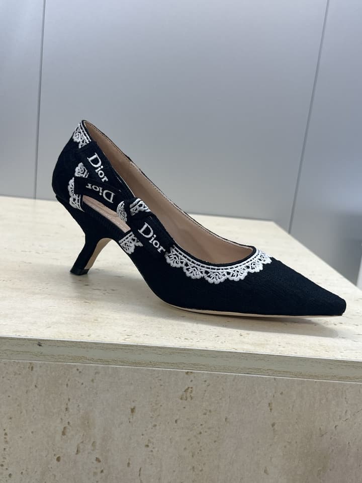 Dior J'Adior Dentelle Jelly Bow Pumps – 2026 Early Spring Collection in Black 6.5cm Heel