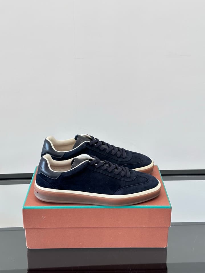 Loro Piana WeekendWalk Suede Sneakers in Cream Suede