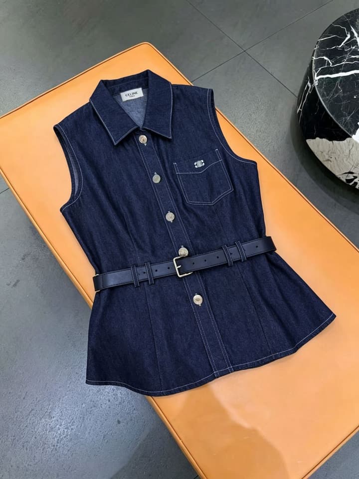 Celine Denim Matching Set in Royal Blue