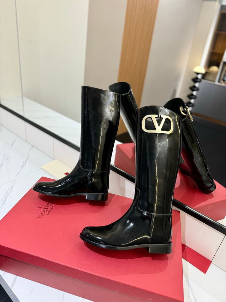 Valentino Garavani VLogo Type Rosso Slip-On Boots