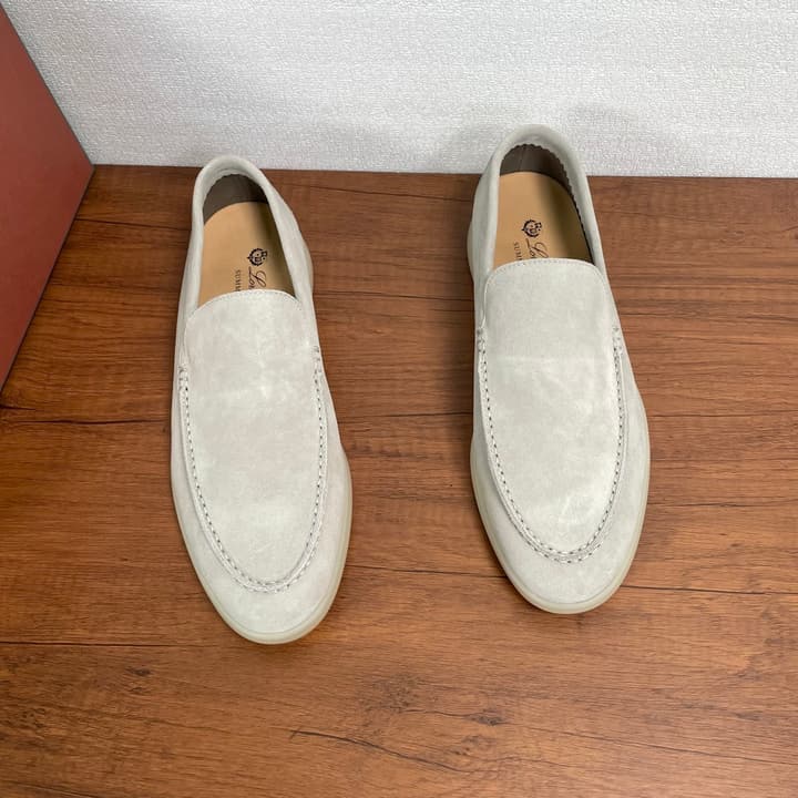 Loro Piana Suede Slip-On Loafers in Black Suede