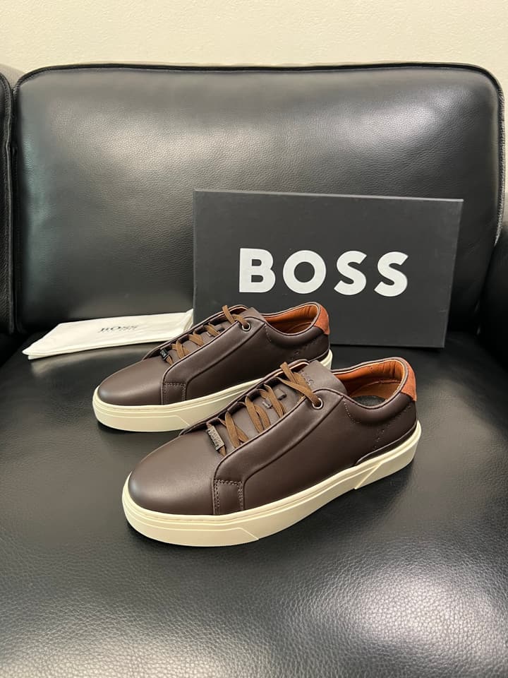 Boss Panelled Leather Sneakers