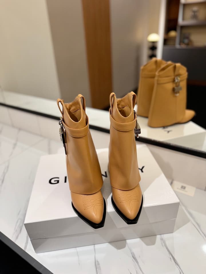 Givenchy High-Heel Embroidered Long Boots – 2024 SS in Black Leather