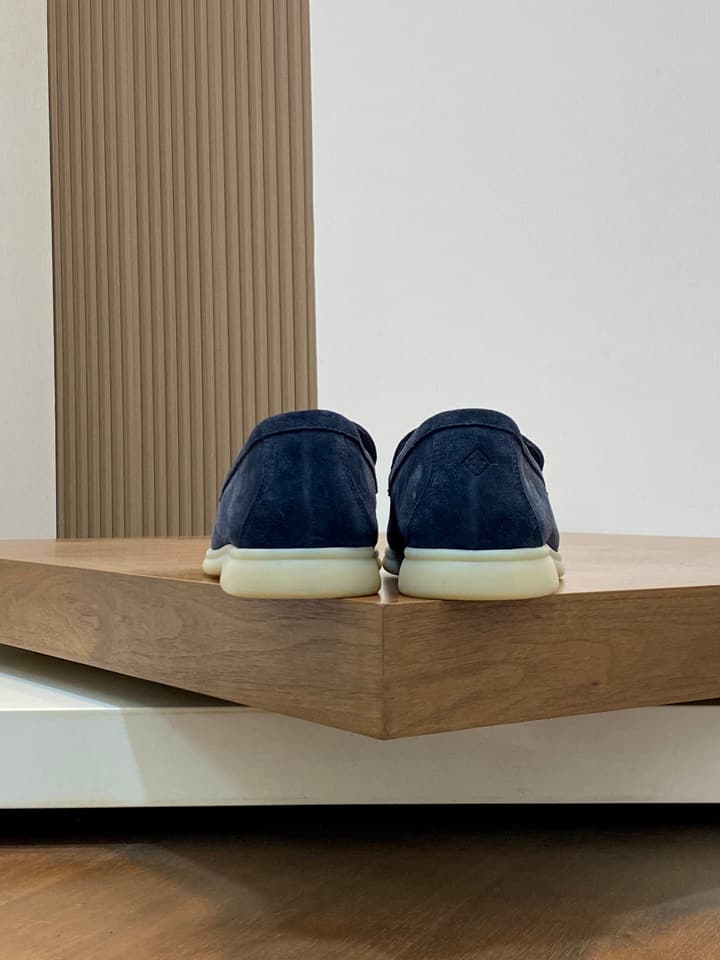Loro Piana Suede Leather Slip-On Loafers in Black Suede