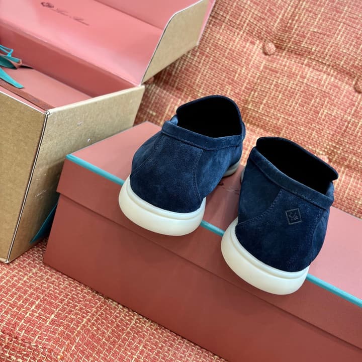 Loro Piana Suede Loafers in Dark Blue