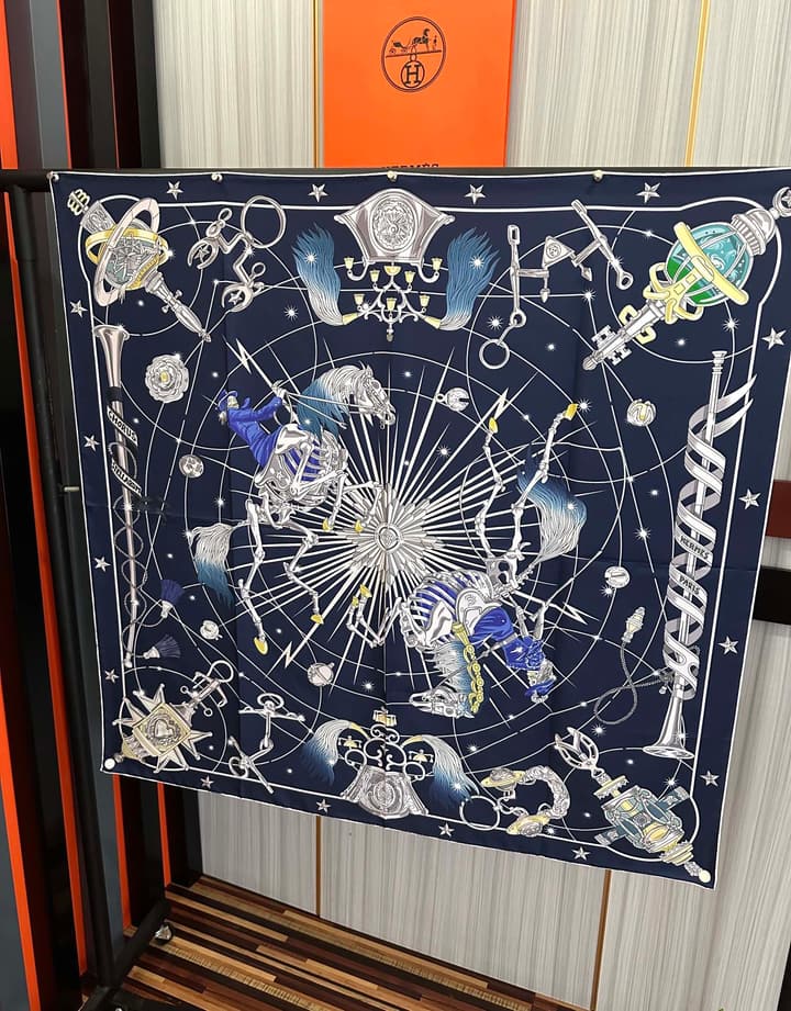 Hermès Star Chorus 90 Silk Scarf