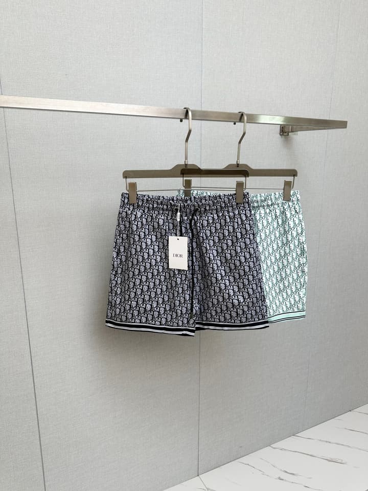 Dior Men's Casual Beach Shorts – 2025SS Collection in Black Dior Band Monogram
