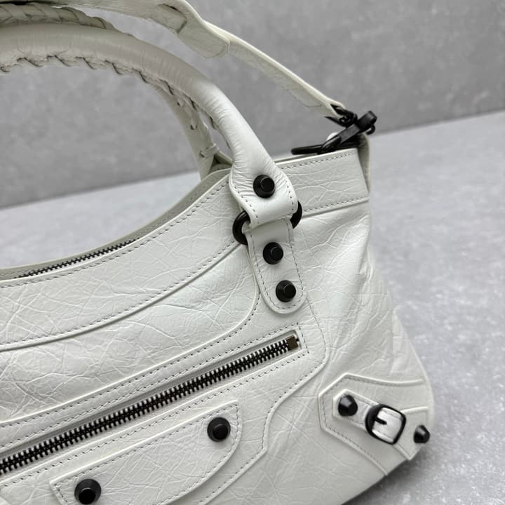 Balenciaga Le City First Bag in Oil Wax Leather in Black Oil Wax Leather