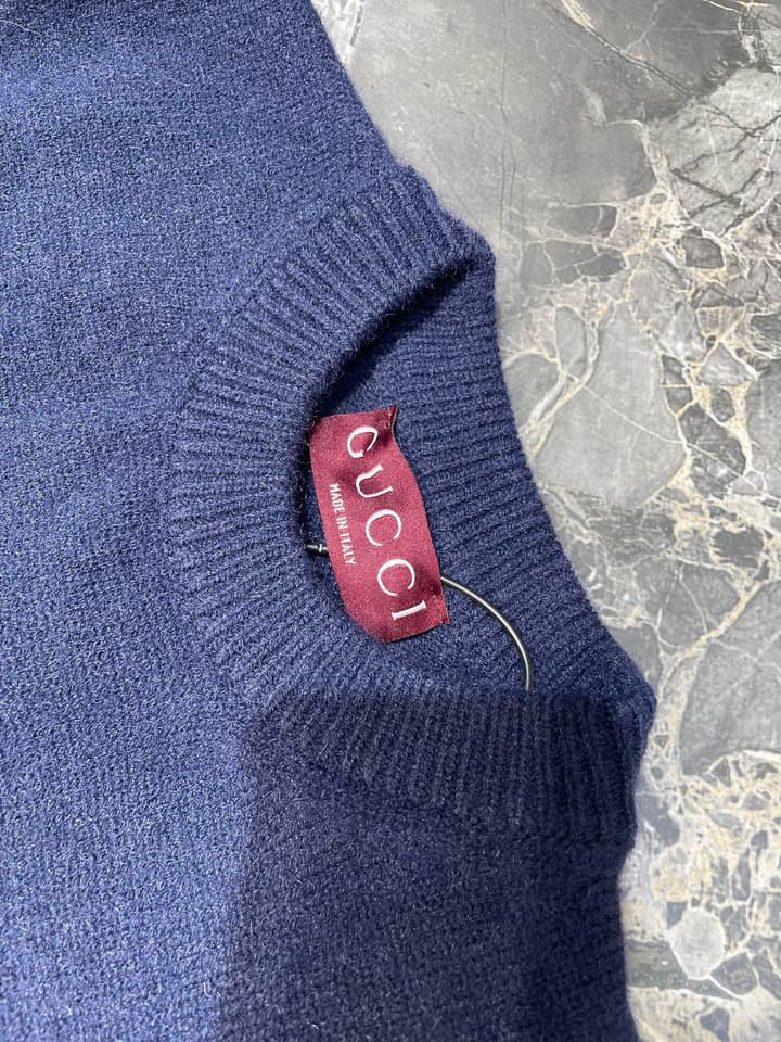 Gucci Dissipated Logo Wool Pullover