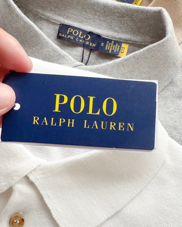 Ralph Lauren Short-Sleeve Knit Polo Shirt – Summer Collection in Grey