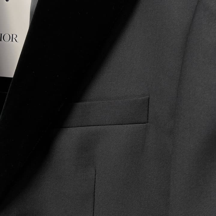 Dior Black Corduroy Peak Lapel Blazer