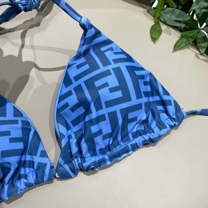 Fendi Versatile One-Piece Bikini Swimsuit in Brown Ff Logo Bikini