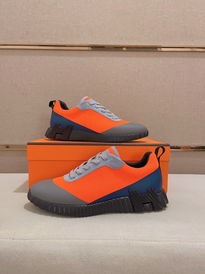 Hermès Men's Classic Driving Shoes in Charcoal With Blue Sole