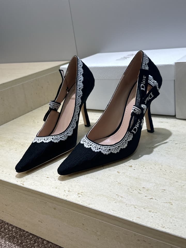 Dior J'Adior Dentelle Jelly Bow Pumps – 2026 Early Spring Collection in Black 6.5cm Heel