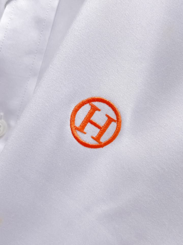Hermès Long-Sleeve Shirt in Light Blue Striped