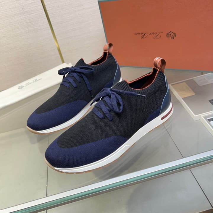 Loro Piana Breathable Suede Loafers in Solid Dark Blue