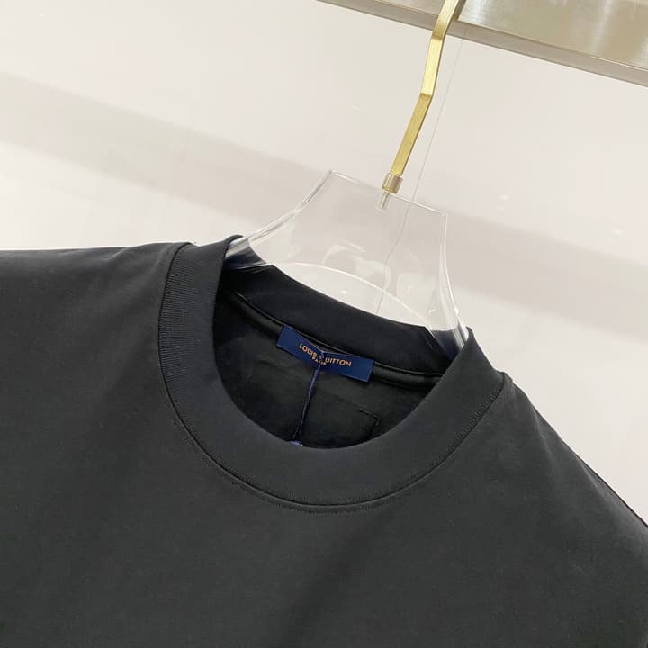Louis Vuitton 1864 Fringe Logo Cotton T-Shirt in Black
