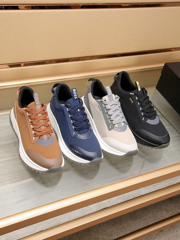 Boss New Men's Athletic Sneakers in Monochromatic Black