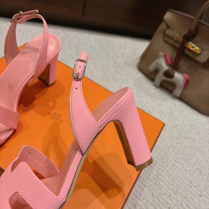 Hermès Eremite 80 Heeled Sandals in Blush Pink