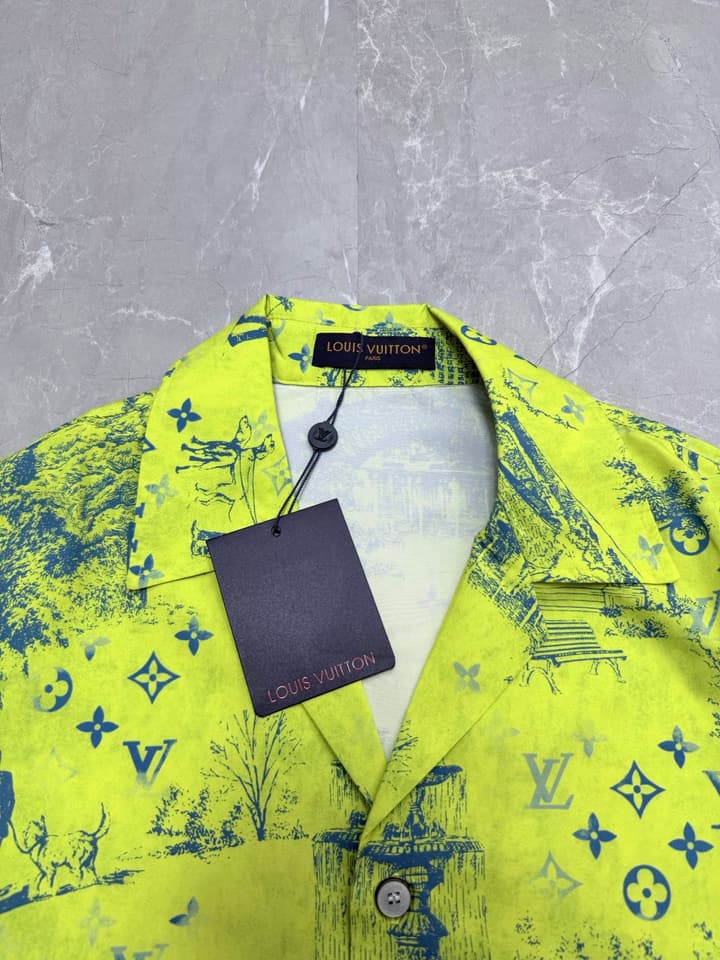 Louis Vuitton Monogram City Walk Beach Shirt – Spring/Summer Collection – 2026 in Lime Green