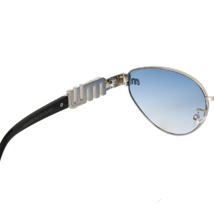 Miu Miu Logo Design Oval Metal Sunglasses in Gold