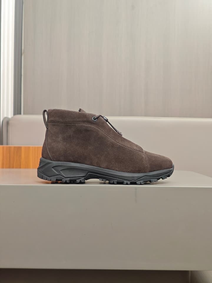 Zegna Triple Stitch™ Monte Luxury Casual Shoes in Black Leather High-top