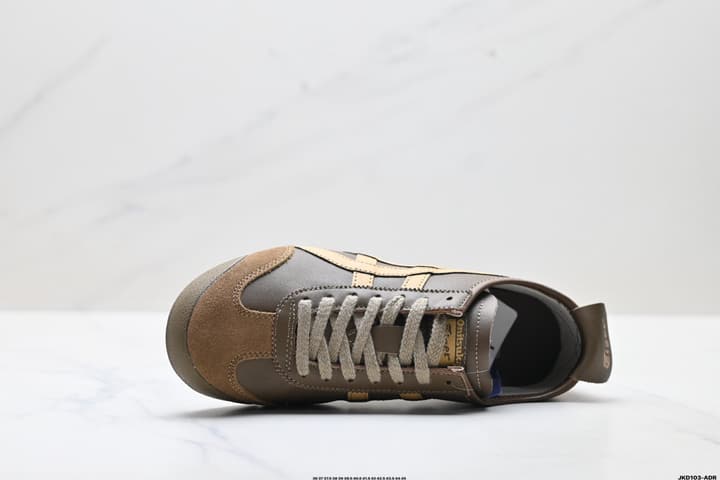 Onitsuka Tiger NIPPON MADE MEXICO 66 DELUXE Sneakers in Dark Olive With Tan Stripes