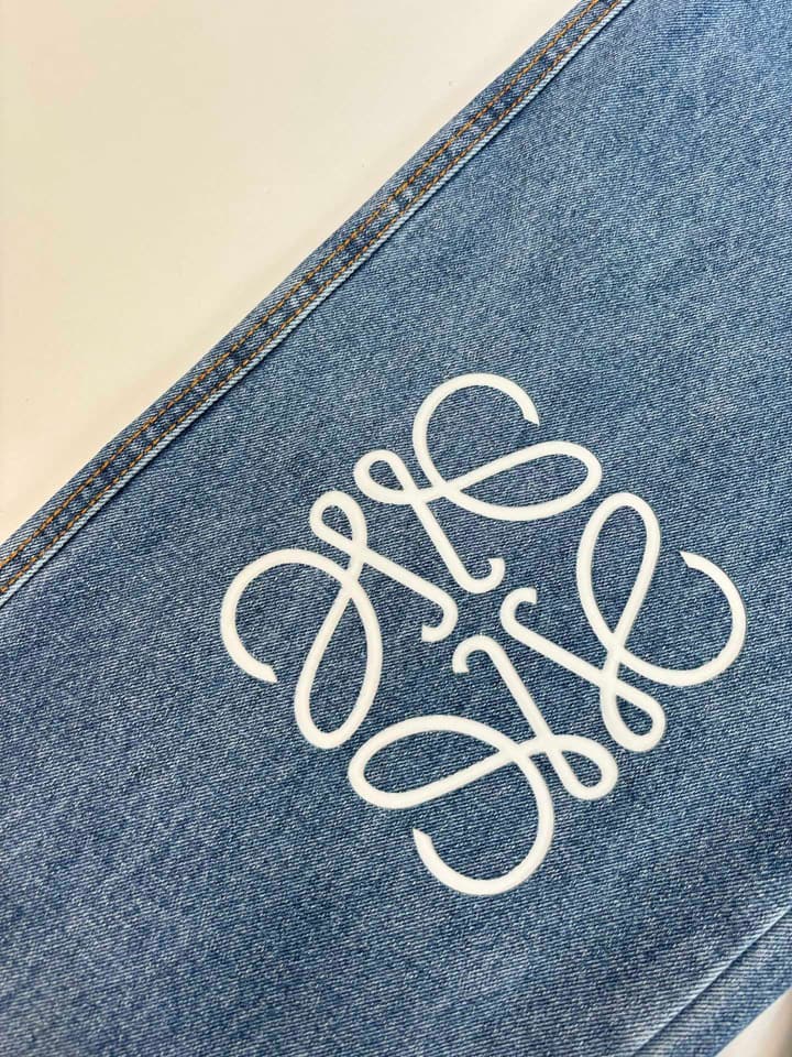 Loewe Anagram Laser-Cut Denim Jeans – 24FW in Blue Denim