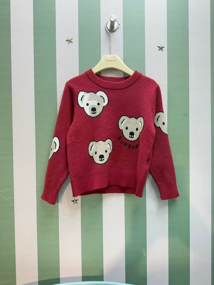 Burberry Classic Kids Knitted Cardigan – 2025SS – Kids Collection in Deep Red Bear Sweater