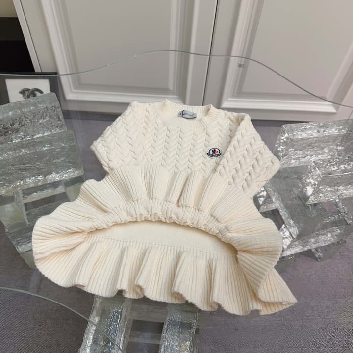 Moncler Kids Cable Knit Mermaid Dress – Kids Collection in Cable Knit Cream