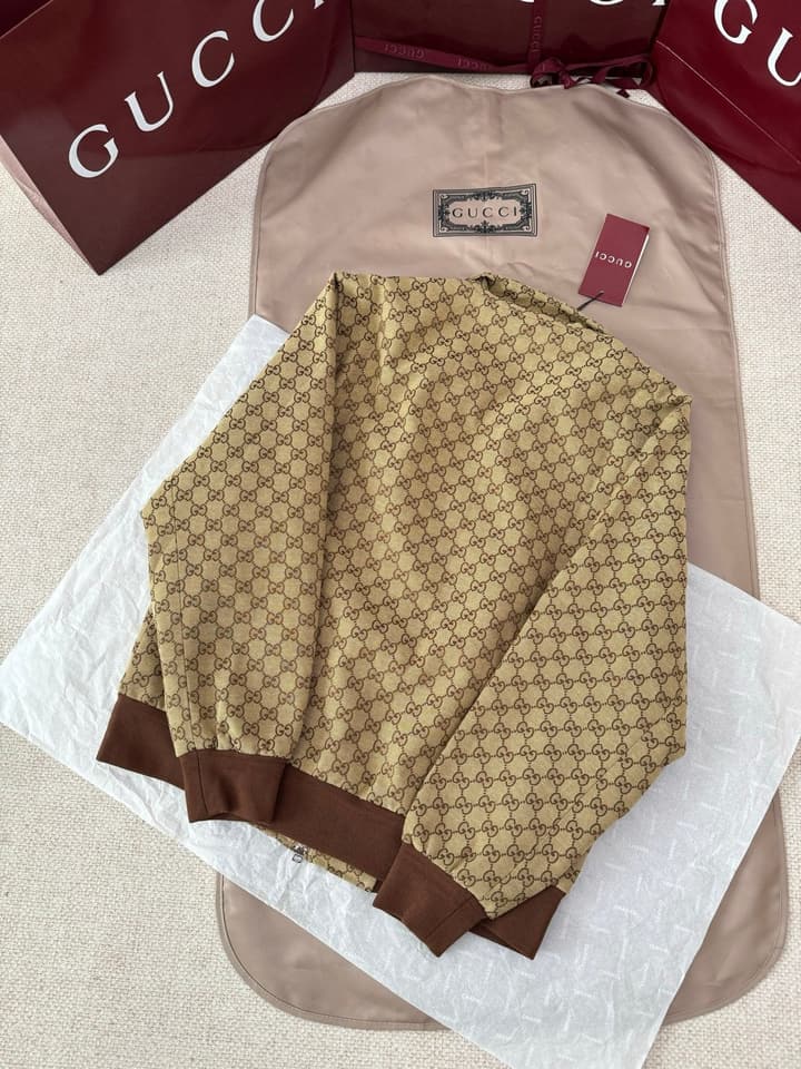 Gucci Double G Jacquard Canvas Bomber Jacket – FW25
