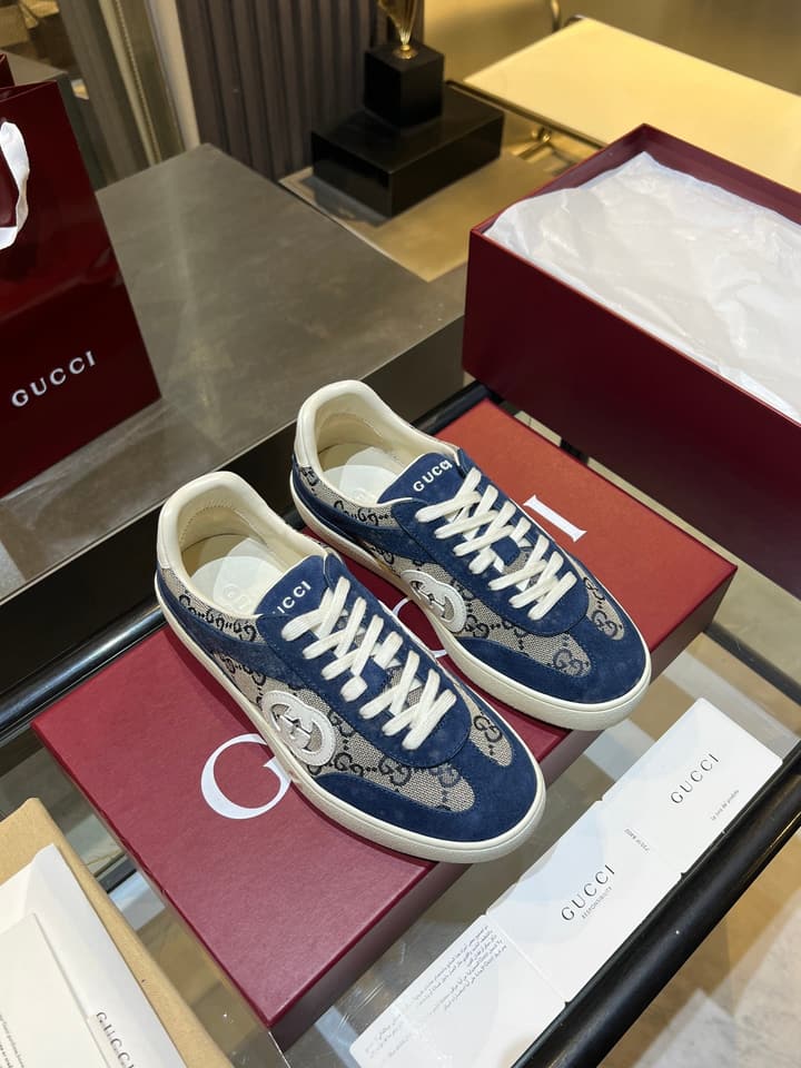 Gucci Retro German Training Sneakers in Black Monochromatic