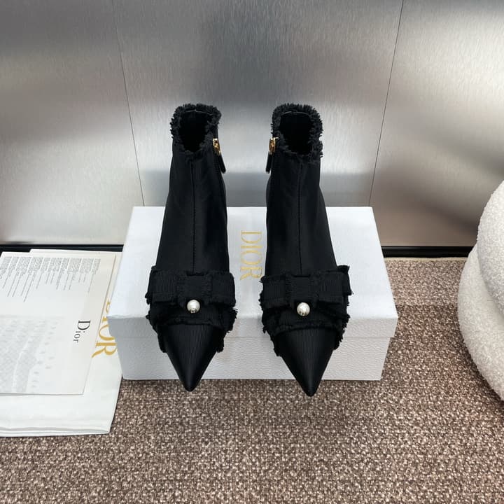 Dior J'Adior Adiorble Tassel Ankle Boots – 2024 Fall/Winter Collection in Black High Heel