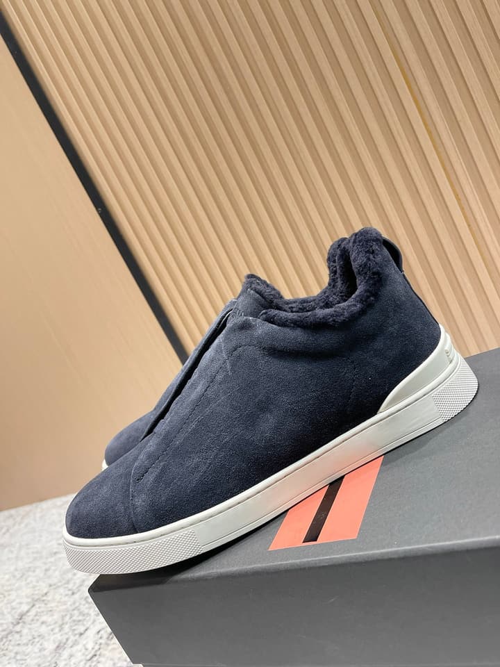 Zegna Triple Stitch Low-Top Casual Shoes – 2025SS in Black Leather