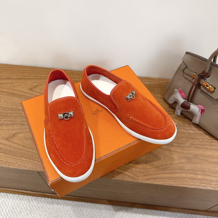 Hermès Lightweight Couple's Loafers – 25SS in Coral