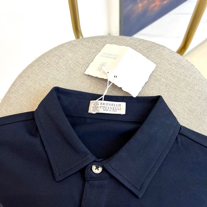 Brunello Cucinelli Short-Sleeved Polo Shirt – 2026 Spring/Summer Collection in Classic Black