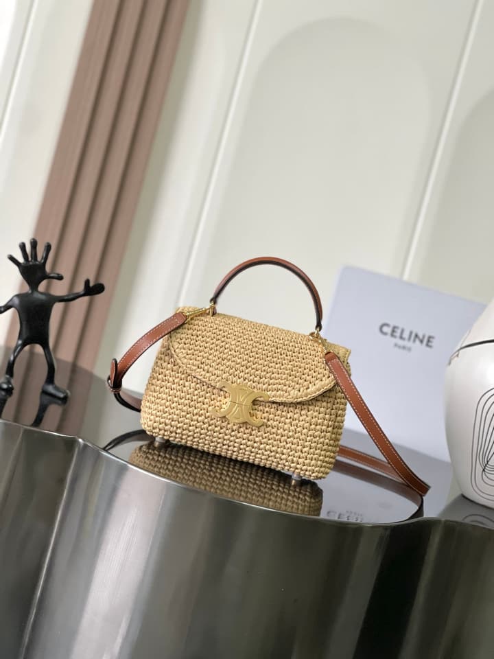 Celine Teen Nino Woven Triomphe Handbag