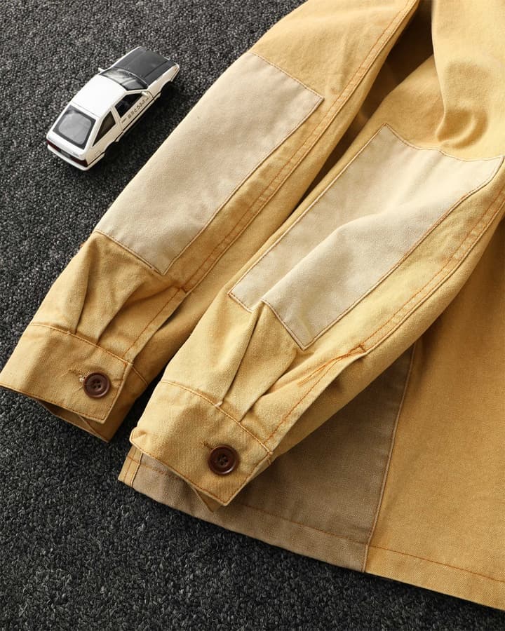 Ralph Lauren Barn Washed Distressed Jacket – 2025 Spring New in Classic Mustard Tan