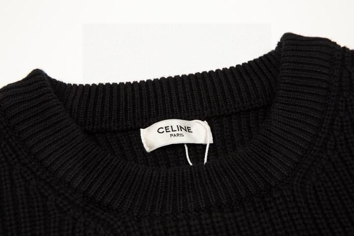 Celine Classic Embroidered Crewneck Sweater in Army Green
