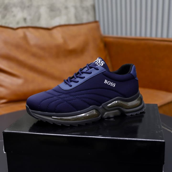 Boss Men's Knit Sport Sneakers in Grey