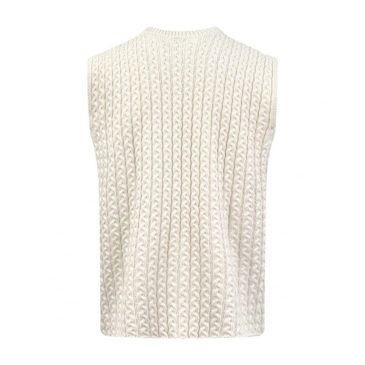 Loewe Anagram Braided Knit Sweater Vest in Apricot