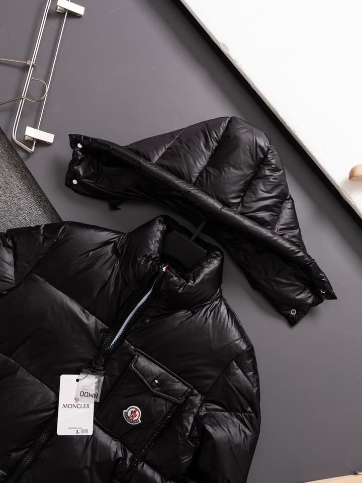 Moncler Three-Color Striped Short Down Jacket