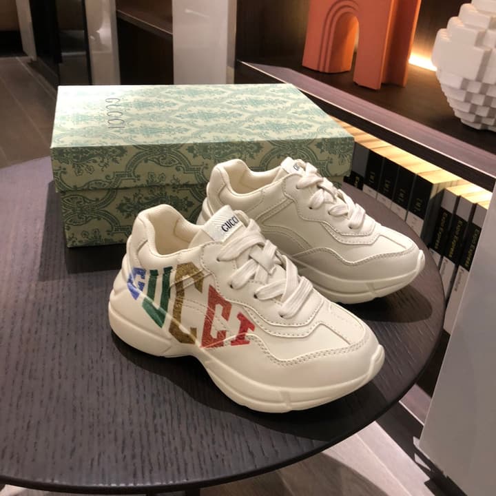 Gucci Children's Dad Sneakers – Kids Collection in Cream With Cartoon Graphic