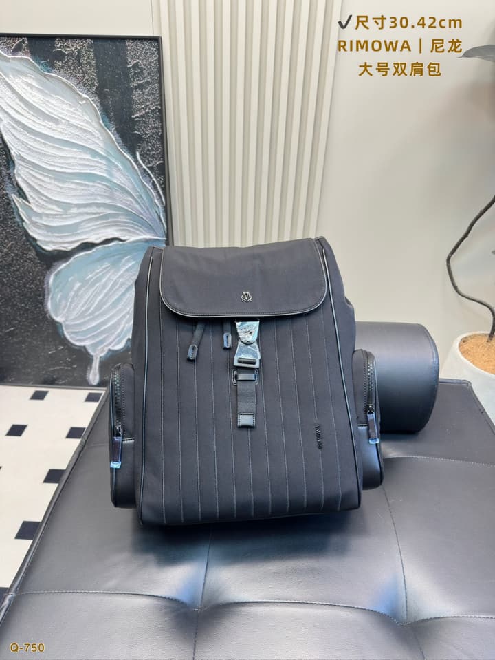 RIMOWA Never Still Ultralight Business Backpack in Dark Blue Striped