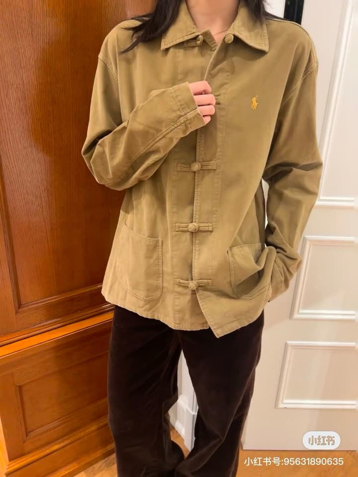 Ralph Lauren Corduroy Frog Button Cardigan – 25SS in Black